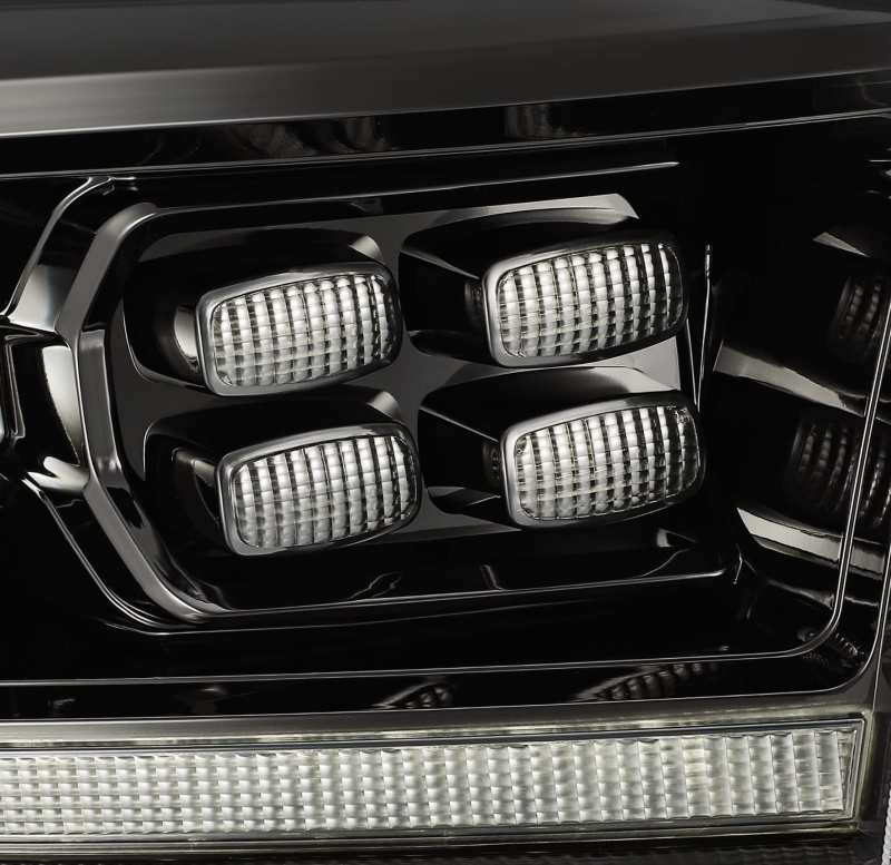 AlphaRex 09-18 Dodge Ram 2500HD LUXX LED Proj Headlights Plank Style Black w/Seq Signal/Smoked DRL - GTR Auto