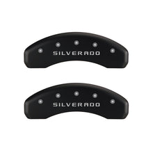 Load image into Gallery viewer, MGP 4 Caliper Covers Engraved Front &amp; Rear Silverado Red finish silver ch - GTR Auto