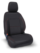 Load image into Gallery viewer, PRP 2016+ Toyota Tacoma Front Seat Covers with Electric Seat Adj. (Pair) - Black with Red Stitching