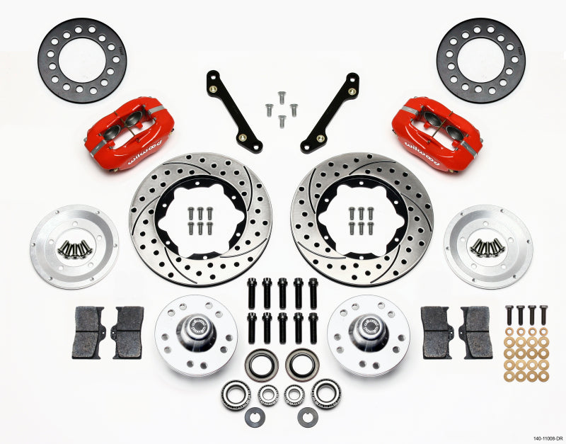 Wilwood Forged Dynalite Front Kit 11.00in Drilled Red 79-81 Camaro - GTR Auto