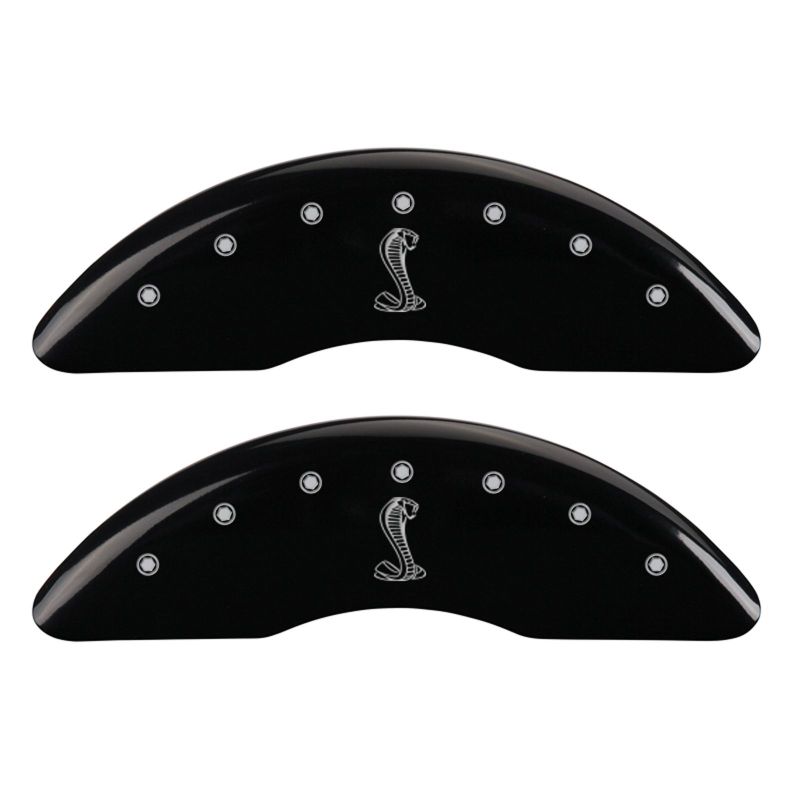 MGP 4 Caliper Covers Engraved Front & Rear Tiffany Snake Black finish silver ch - GTR Auto