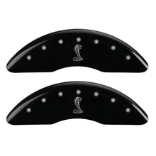 Load image into Gallery viewer, MGP 4 Caliper Covers Engraved Front &amp; Rear Tiffany Snake Black finish silver ch - GTR Auto