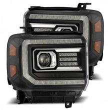 Load image into Gallery viewer, AlphaRex 14-18 GMC Sierra PRO-Series Proj Headlights Plank Style Black w/Activ Light/Seq Signal/DRL - GTR Auto