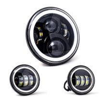 Load image into Gallery viewer, Letric Lighting 7in Full-Halo Black LED Headlight with (2) 4.5in Full-Halo Black Passing Lamps