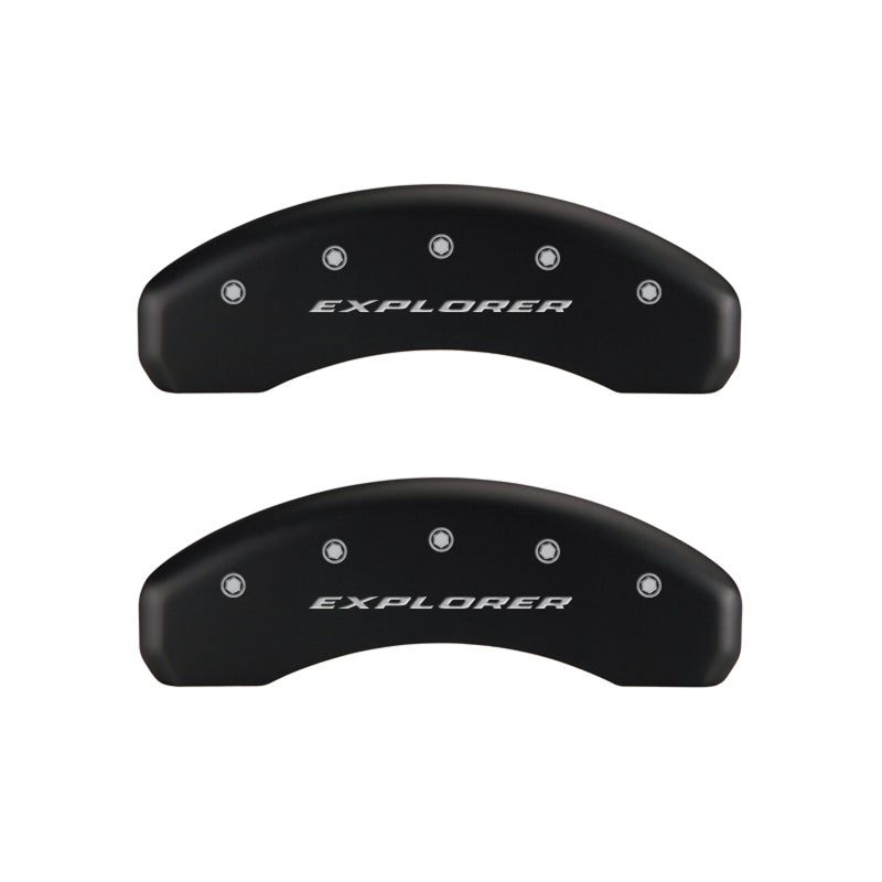 MGP 4 Caliper Covers Engraved Front & Rear Explorer Red finish silver ch - GTR Auto