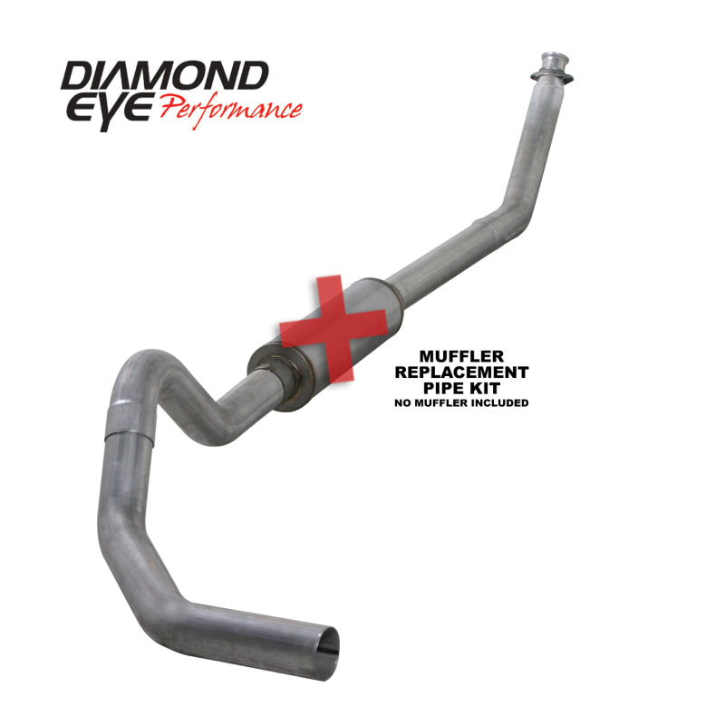 Diamond Eye KIT 4in Turbo Back MFLR RPLCMENT PIPE SGL AL: 98.5 - 02 DODGE CUMMINS 5.9L - GTR Auto