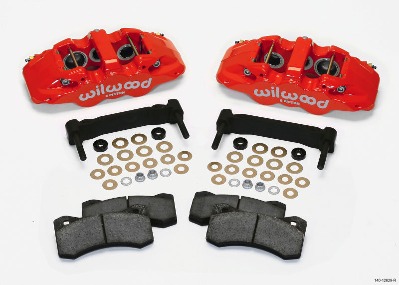 Wilwood AERO6 Front Caliper & Bracket Kit - Red 97-13 C5/C6 Corvette w/ OEM HD/Z51 Rotors - GTR Auto