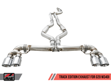 Load image into Gallery viewer, AWE Tuning 2019+ BMW M340i (G20) Track Edition Exhaust - Quad Diamond Black Tips - GTR Auto