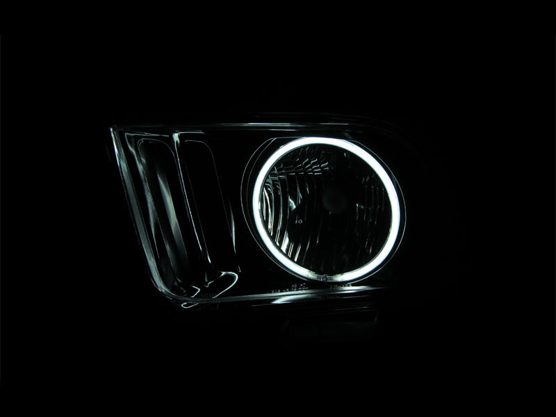 ANZO 2005-2009 Ford Mustang Crystal Headlights w/ Halo Black (CCFL) - GTR Auto