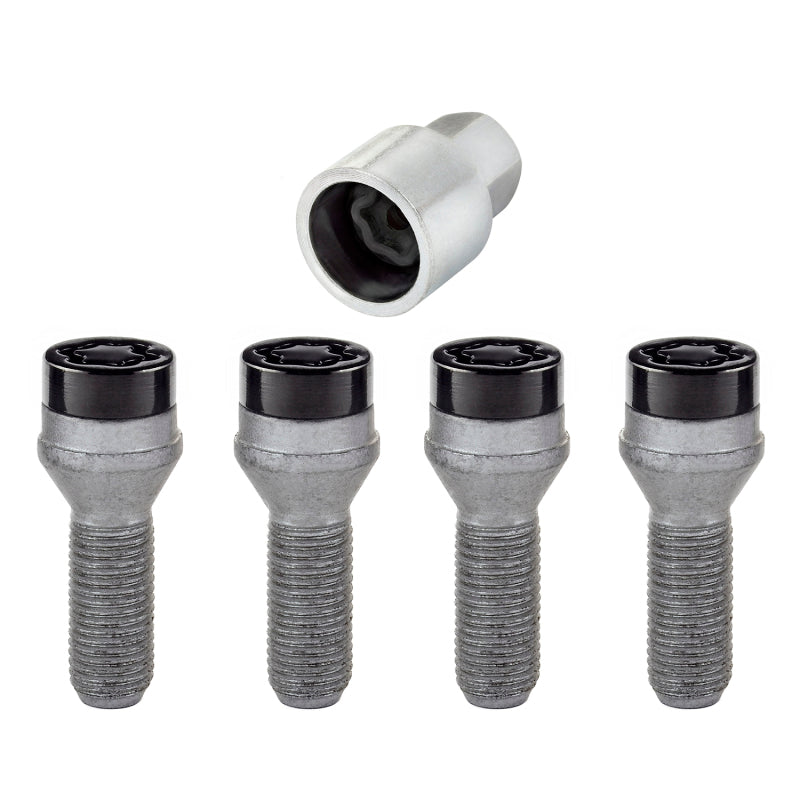 McGard Wheel Lock Bolt Set - 4pk. (Cone Seat) M14X1.5 / 17mm Hex / 31.0mm Shank Length - Black - GTR Auto