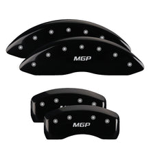 Load image into Gallery viewer, MGP 4 Caliper Covers Engraved Front &amp; Rear MGP Black finish silver ch - GTR Auto