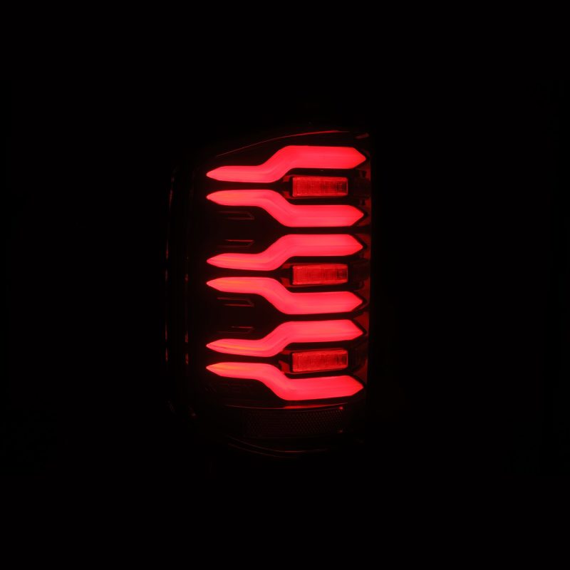 AlphaRex 14-18 Chevy Silverado 1500 Luxx-Series LED Tail Lights Black/Red w/Activ Light/Seq Signal - GTR Auto