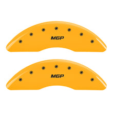 Load image into Gallery viewer, MGP 4 Caliper Covers Engraved Front &amp; Rear MGP Yellow finish black ch - GTR Auto