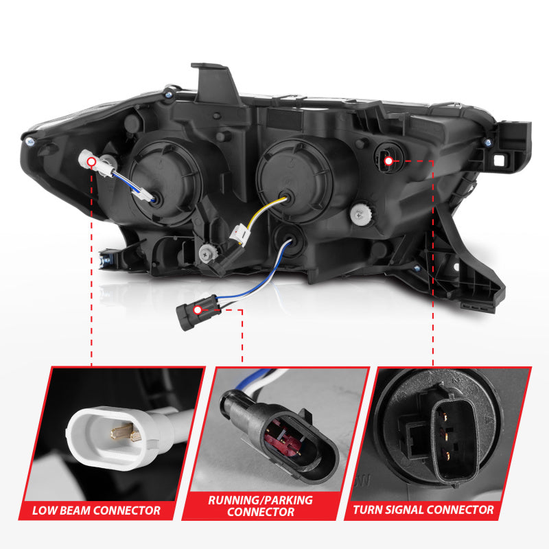 ANZO 16-22 Toyota Tacoma SR/SR5 ONLY Full LED Proj Headlights w/Light Bar Seq. Blk w/Initiation Lgt - GTR Auto