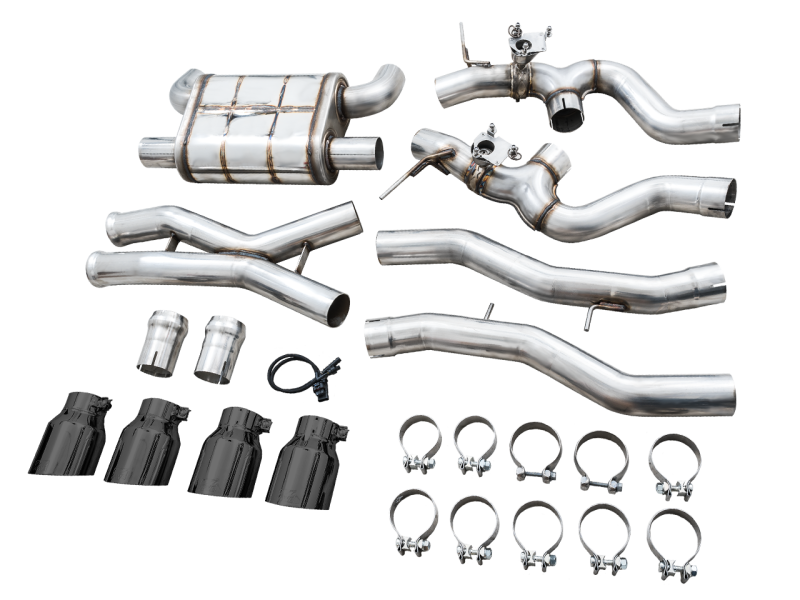 AWE SwitchPath Catback Exhaust for BMW G8X M3/M4 - Diamond Black Tips - GTR Auto