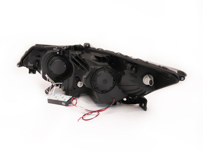 ANZO 2009-2012 Acura TSX Projector Headlights w/ Halo Black (CCFL) (HID Compatible) - GTR Auto