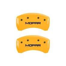 Load image into Gallery viewer, MGP 4 Caliper Covers Engraved Front &amp; Rear Mopar Yellow Finish Black Char 2007 Dodge Charger - GTR Auto