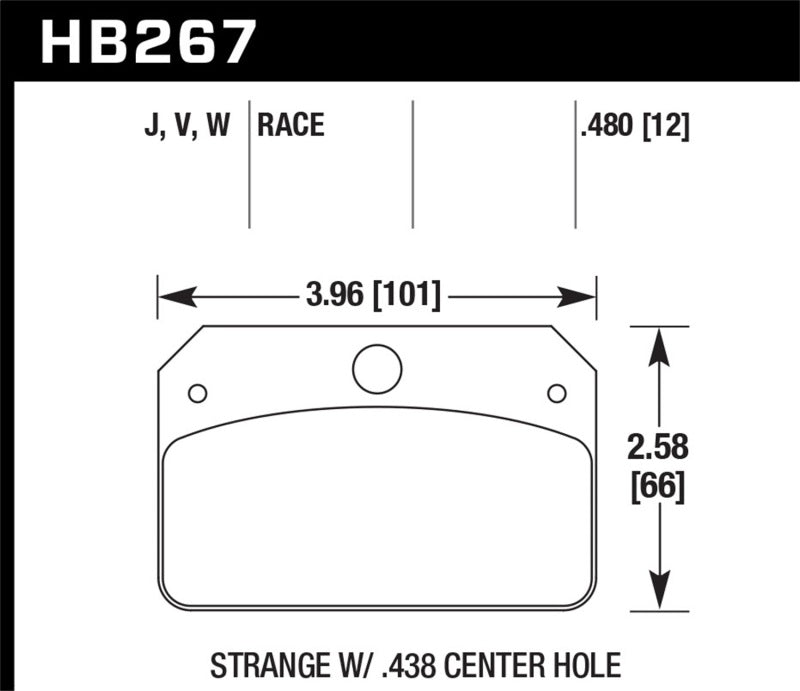 Hawk DR-97 Brake Pads for Strange w/ 0.438in Center Hole KHB267J.480
