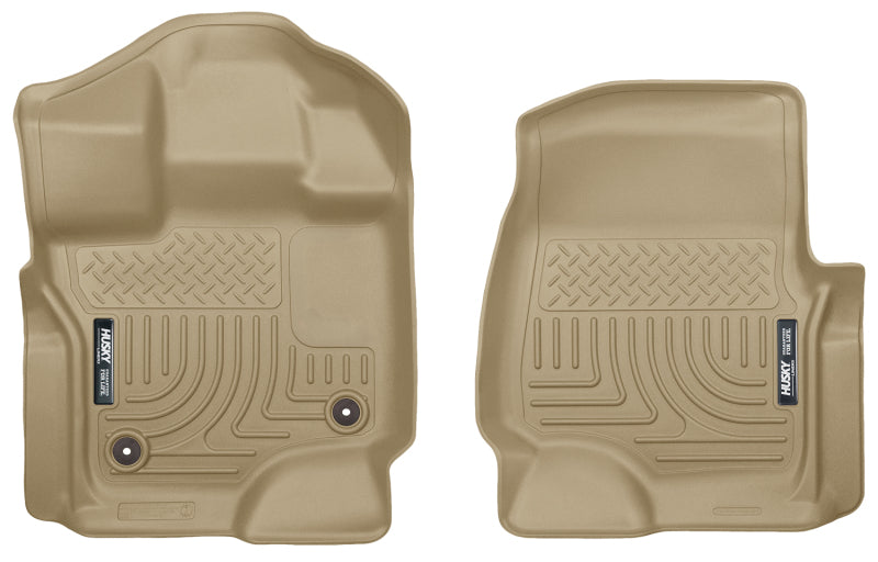 Husky Liners 15-23 Ford F-150 Super/Super Crew Cab WeatherBeater Tan Front Floor Liners - GTR Auto