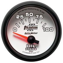 Load image into Gallery viewer, Autometer Phantom II 52mm Short Sweep Electronic 0-100psi Oil Pressure Gauge 7527