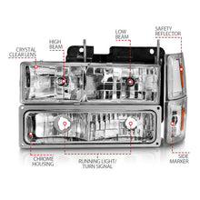 Load image into Gallery viewer, ANZO 88-98 Chevrolet C1500 Crystal Headlights Chrome w/ Signal and Side Marker Lights - GTR Auto