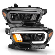 Load image into Gallery viewer, ANZO 2016-2017 Toyota Tacoma Projector Headlights w/ Plank Style Design Black/Amber w/ DRL - GTR Auto