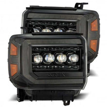 Load image into Gallery viewer, AlphaRex 14-18 GMC Sierra NOVA LED Proj Headlights Plnk Style Alpha Blk w/Activ Light/Seq Signal/DRL - GTR Auto