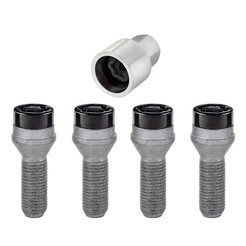 McGard Wheel Lock Bolt Set - 4pk. (Cone Seat) M14X1.5 / 17mm Hex / 31.0mm Shank Length - Black - GTR Auto