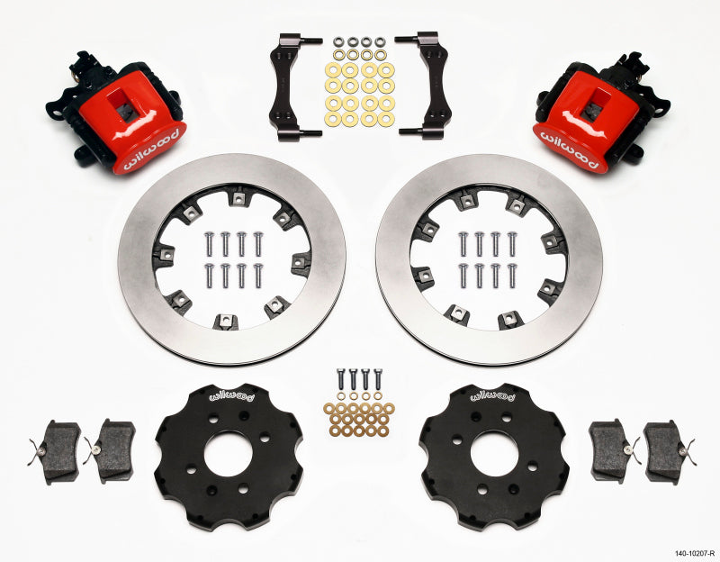 Wilwood Combination Parking Brake Rear Kit 12.19in Red Civic / Integra Disc 2.39 Hub Offset - GTR Auto