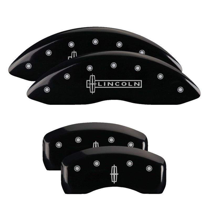 MGP 4 Caliper Covers Engraved Fr Lincoln Rr Star Logo Blk Finish Silver Char 17 Lincoln Continental 36024SLC1BK