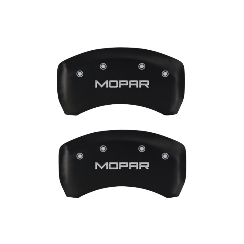 MGP 4 Caliper Covers Engraved Front & Rear MOPAR Red finish silver ch - GTR Auto
