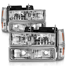 Load image into Gallery viewer, ANZO 88-98 Chevrolet C1500 Crystal Headlights Chrome w/ Signal and Side Marker Lights - GTR Auto