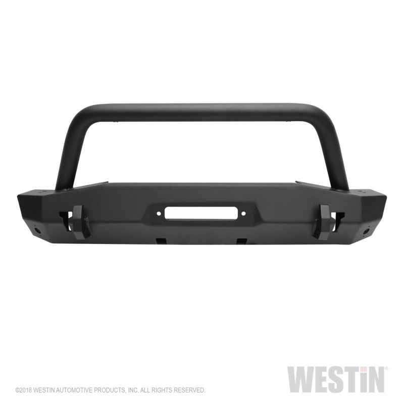 Westin 18-22 Jeep Wrangler JL / 20-22 Gladiator WJ2 Stubby Front Bumper w/Bull Bar - Tex. Blk - GTR Auto
