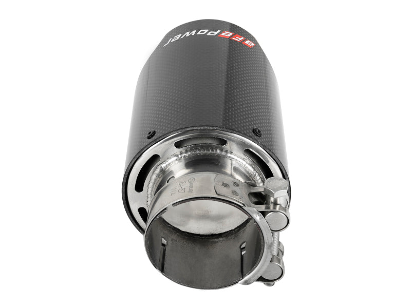 aFe MACH Force-Xp 409 SS Clamp-On Exhaust Tip 2.5in. Inlet / 4in. Outlet / 7in. L - Carbon - GTR Auto