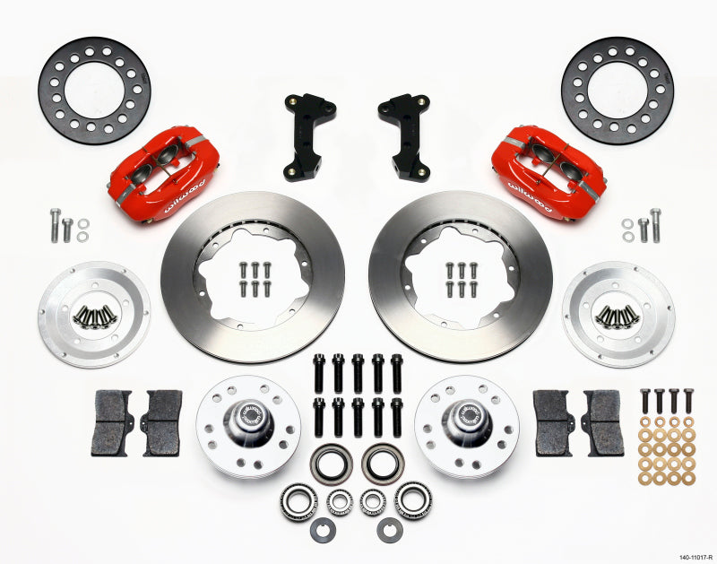 Wilwood Forged Dynalite Front Kit 11.00in Red 74-80 Pinto/Mustang II Disc Spindle only - GTR Auto
