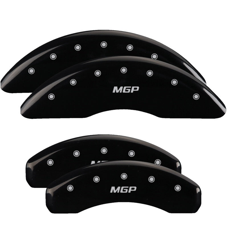 MGP 4 Caliper Covers Engraved Front & Rear MGP Black finish silver ch - GTR Auto