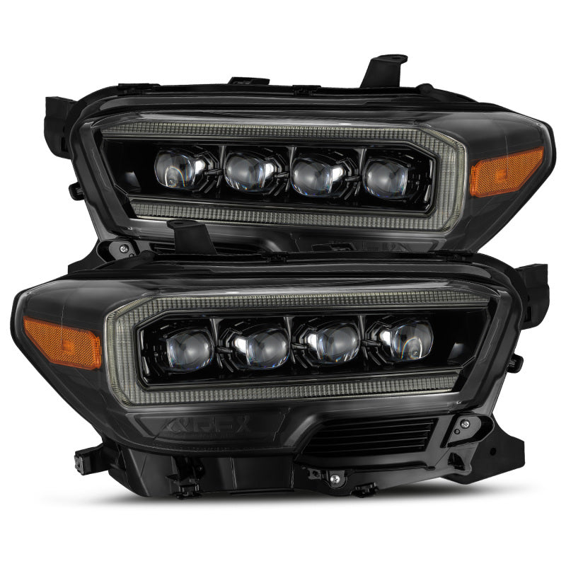 AlphaRex 16-20 Toyota Tacoma NOVA LED Projector Headlight Plank Style Alpha Black w/Activation Light - GTR Auto