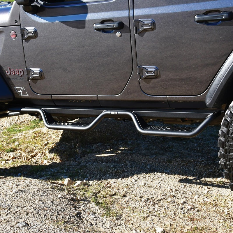 Westin 18-22 Jeep Wrangler JL Unlimited Outlaw Nerf Step Bars - Textured Black - GTR Auto