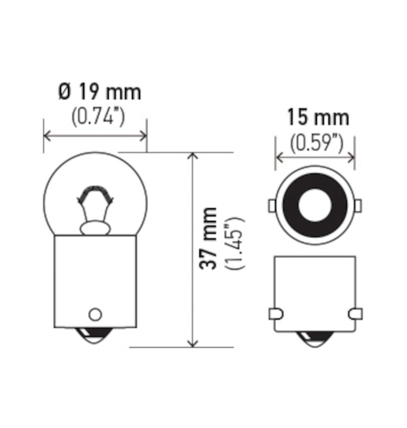 Hella Bulb 5008 12V 10W Ba15S B6 (2) - GTR Auto