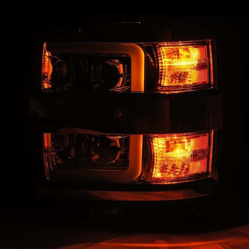 AlphaRex 15-19 Chevy 2500HD PRO-Series Proj Headlights Plank Style Blk w/Activ Light/Seq Signal/DRL - GTR Auto
