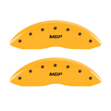 Load image into Gallery viewer, MGP 4 Caliper Covers Engraved Front &amp; Rear MGP Yellow finish black ch - GTR Auto