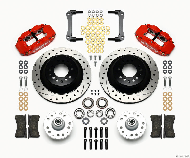 Wilwood Narrow Superlite 6R Front Hub & 1PC Rtr Kit 12.88in Drilled -Red 70-78 Camaro - GTR Auto