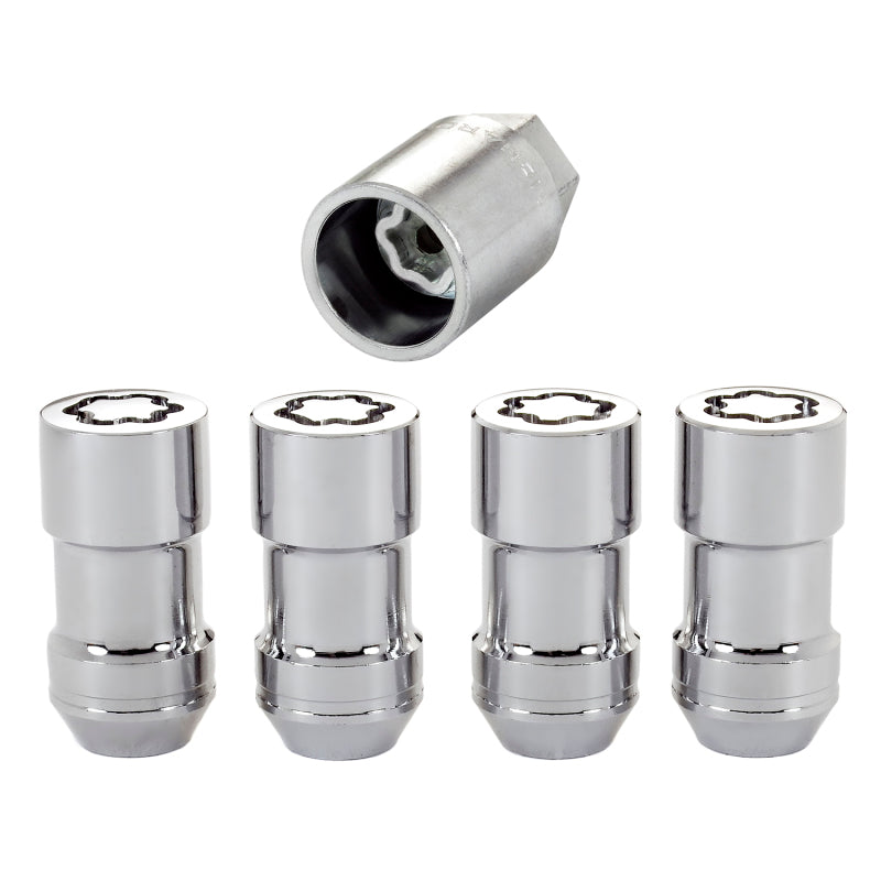 McGard Wheel Lock Nut Set - 4pk. (Cone Seat) M12X1.75 / 13/16 Hex / 1.815in. Length - Chrome - GTR Auto