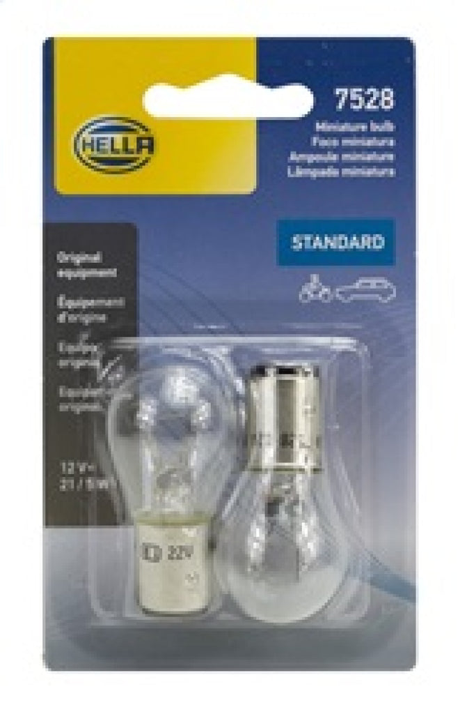 Hella Bulb 7528 12V 21/5W Bay15D S8 (2) - GTR Auto