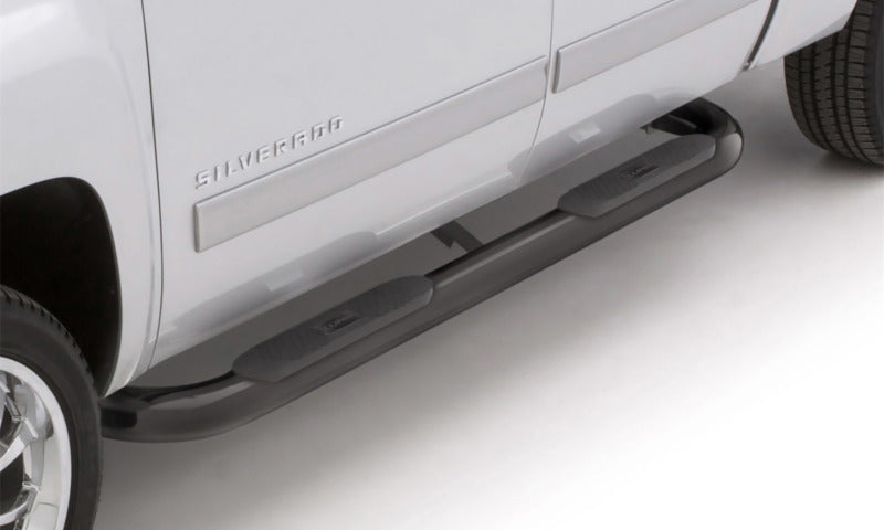 Lund 97-98 Ford F-150 SuperCab (3Dr) 4in. Oval Curved Steel Nerf Bars - Black 23466412