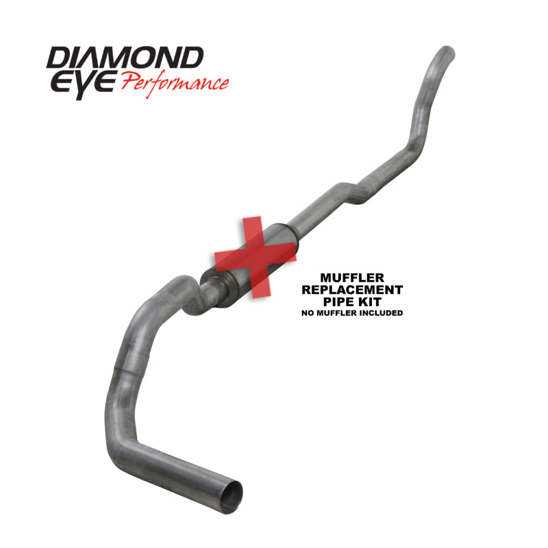 Diamond Eye KIT 4in TB MFLR RPLCMENT PIPE SGL AL: 2-WHEEL DRIVE ONLY 89-93 DODGE CUMMINS 5.9L - GTR Auto
