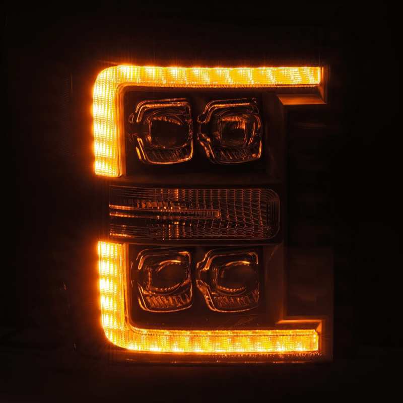 AlphaRex 11-16 Ford F-350 SD NOVA LED Proj Headlights Plank Style Chrm w/Activ Light/Seq Signal - GTR Auto