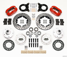Load image into Gallery viewer, Wilwood Forged Dynalite Front Kit 11.00in Drilled Red 1965-1969 Mustang Disc &amp; Drum Spindle - GTR Auto