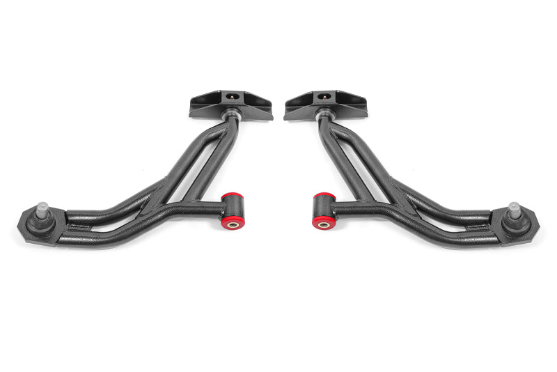 BMR 10-14 Ford Mustang Adj. Lower A-Arms Delrin/Rod End w/ 19mm STD. Ball Joint - Black Hammertone - GTR Auto