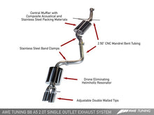 Load image into Gallery viewer, AWE Tuning Audi B8 A5 2.0T Touring Edition Single Outlet Exhaust - Polished Silver Tips - GTR Auto